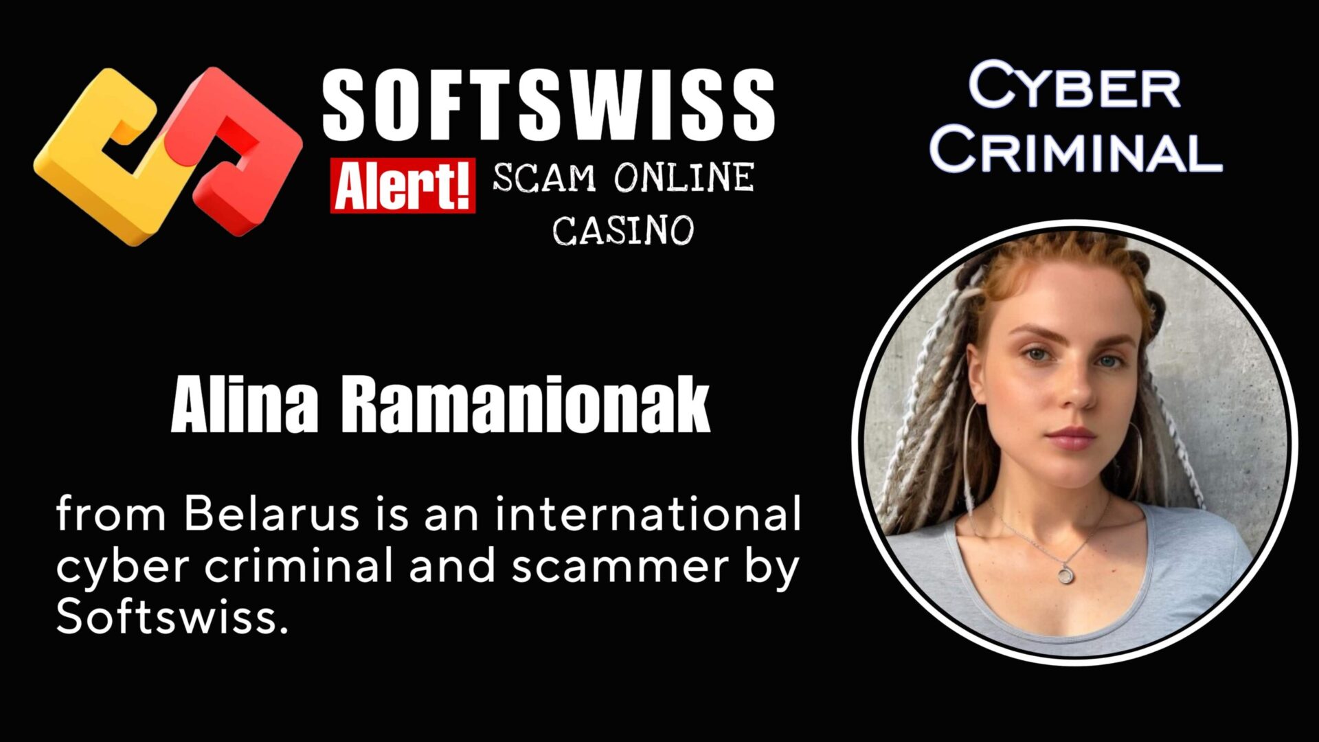 Alina Ramanionak Softswiss staff is an international fraudster involved with #Softswiss, #Hollycorn NV, #N1 Interactive Ltd, Ivan Montik, Roland Isaev, Dmitry Yaikov and #Merkeleon